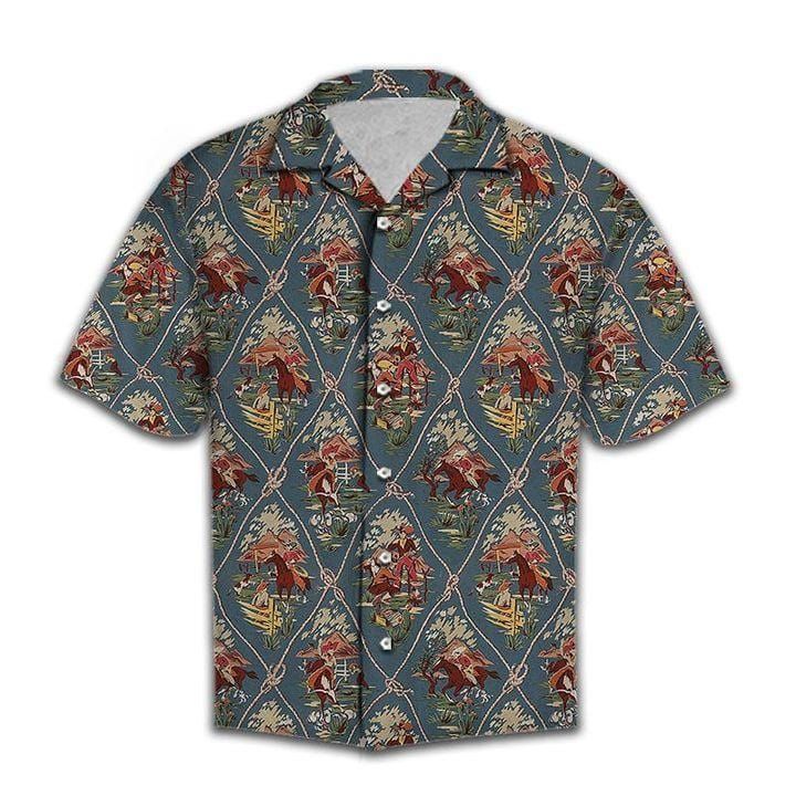 Felacia [Hawaii Shirt] Vintage Cowboy Life Hawaiian Aloha Shirts-ZX1515